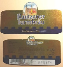 Bieretikett, Deutschland, Görlitz, Landskron, Bautzener Turmbräu, Jubiläums-Pils