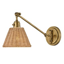 Wandlampe rattan metall - rattan, e27