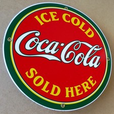 COCA COLA = Altes Emailschild
