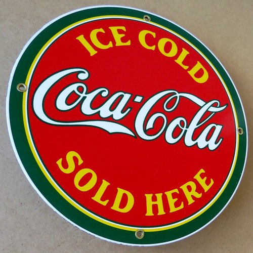 Coca cola altes emailschild - cola,