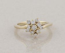 14k Gelbgold Diamant Cluster