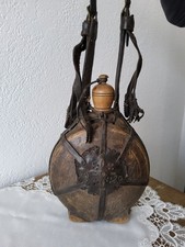 Historische Wasser - Hirten Flasche 1920 Holz und Leder Verarbeitung