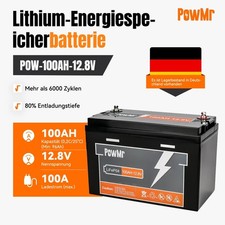 Powmr 12v 100ah lifepo4 - 12v,