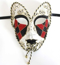 Edelmaske Venezia Maskenball Harlekin Harley Venedig Fasching Karneval 126047013