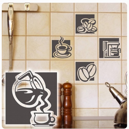 Fliesen aufkleber kaffee - aufkleber,