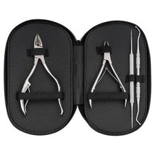 Nagelzange Set 4tlg - Eckenheber Feile Kopfschneider Edelstahl Pediküre Chali®