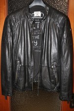 CAMP DAVID Lederjacke L 52 NP-399€ Echtleder Bikerjacke Herren Jacke Schwarz