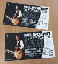 Paul McCartney The New World Tour Rehearsal Tickets 1993