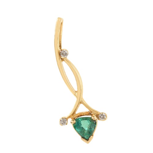 30ct smaragd anhänger 14k - smaragd,