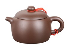 Yixing Ton Teekanne / Kaffeekanne 200ml, handgefertigt, glatt dunkel