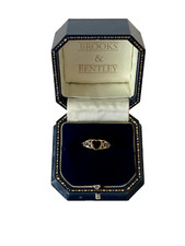 1900 Onyx Ring 9 kt Gold Herzform Onyx Vintage Ring - Größe O 1/2