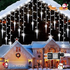 Lichterkette Eisregen LED Außen Innen Beleuchtung Weihnachtsdeko Outdoor Strom