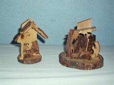 2 x  Weihnachtskrippe aus Olivenholz. H  ca.10  cm 