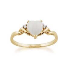 Klassisch opal herz ring - herz, in