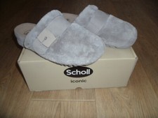 Flauschige Damen Hausschuhe Pantoffeln Scholl iconic Alaska Gr. 40 grau neu ovp