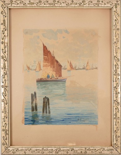 Aquarell boote vor venedig - boote, a