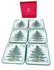 6 Korkuntersetzer ca. 10,5 x 10,5 cm von Spode Christmas Tree 
