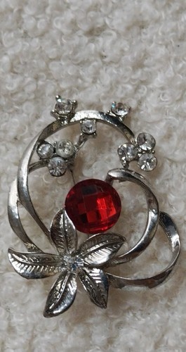 Brosche silberfarben blume - brosche, silberfarben,