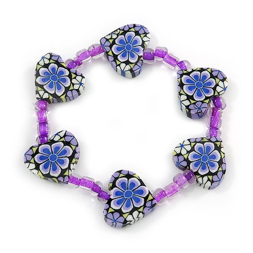 Kinderarmband lila acryl - kinderarmband,
