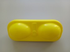 Original DDR Eierbehälter/ Box Reise Eier Dose/ weis gelb EVP !