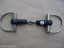 D-Trense gebrochen Gummigebiss aus Edelstahl Größe 12,5 cm No. 466