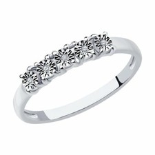 Diamant 0,020 Karat Ring Sterlingsilber 925 Damen Echtschmuck Neu Eliteschmuck 