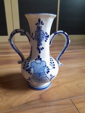 Vase Porzellan - weiß-blau - Höhe ca. 16 cm