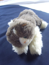 Stoffkatze Katze Stoff Gund weiss grau