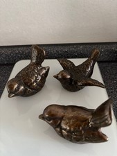 Bronze Figur Vögel 3 Stück 