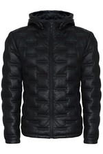 Herren Puffer Leder Bikerjacke