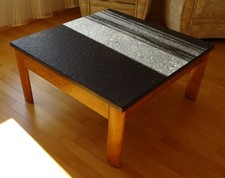 Couch Tisch Schiefer Platte massiv 90x90x3cm Höhe:43cm sehr gepflegt