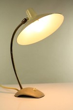 Alte Tisch Lampe Wellenfuß Schrumpflack Lese Leuchte Vintage 50er Jahre 