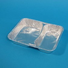 1000 Aluminium Menüschalen Aluschalen Alu Assietten 2-geteilt 227x177x30mm PROFI