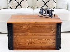 Truhe Couchtisch Holz massiv Wohnzimmertisch Truhentisch Kiste vintage shabby