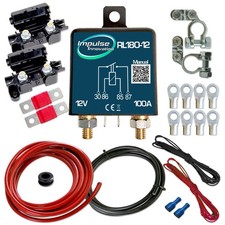 RL180/12 Batterie Trennrelais Set 12V Camping PKW Boot WoMo 5M 10mm²  Ladesystem