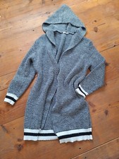 Strickjacke Weste Pullover Cardigan Damen Wolle Stern M Schwarz weiß Kapuze 