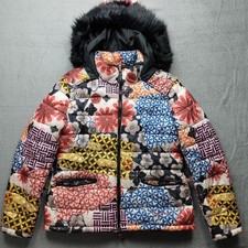 Desigual Winterjacke Damen 44 Steppjacke Kapuze bunt Blume des Lebens