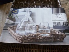 Tchibo Tablett aus Weidengeflecht Tragegriffe Shabby NEU