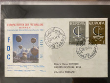 Luxemburg 1966 FDC mit Ballonpost Satz Europa CEPT Ballon Circus Knie