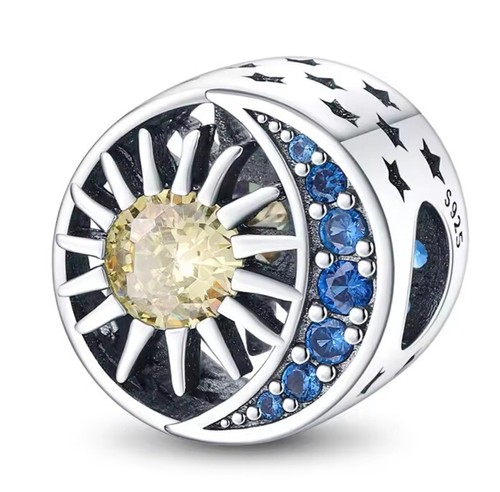 Sonne mond runde charm bead - &,