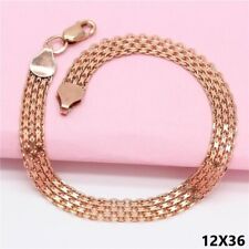Rose Gold Armkette Massiv 6MM Armband Herren Damen vergoldet armreif