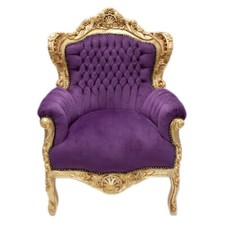Barocksessel Sessel Lila Gold