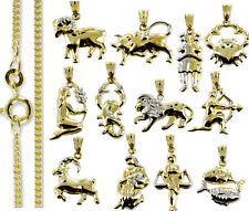 ECHT GOLD *** XL Großer Sternzeichen Anhänger bicolor, Kette