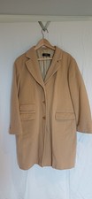 modische Wollmantel beige Größe 44