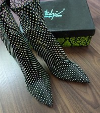 HIGH HEELS, Schwarz Steine Glitzer , GR. 37 Fetisch High Heels Socken