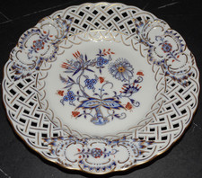 MEISSEN ZWIEBELMUSTER BUNT wunderschöner Durchbruchteller 18 cm in 1.Wahl
