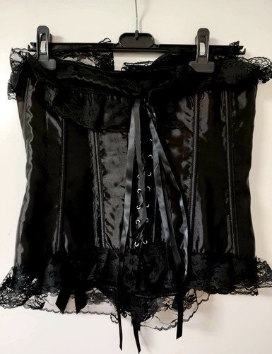 Satin schnürkorsett sschwarz - schnürkorsett,