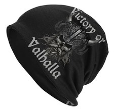 Beanie / "Victory or Valhalla" / Mütze / Unisex / dehnbar / Wikingerstil