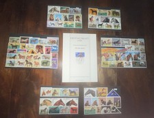 87 BRIEFMARKEN, 1 ERSTTAGSBLATT, 1 BLOCK MOTIV "PFERDE" VERSCHIEDENE LÄNDER 