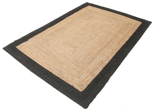 Teppich jute beige - jute, schwarz